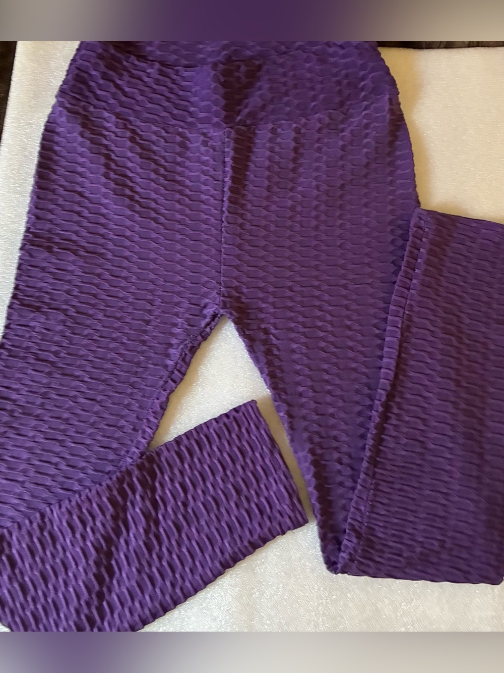 Girls' Textured Purple Leggings - Teenager’s Bottoms